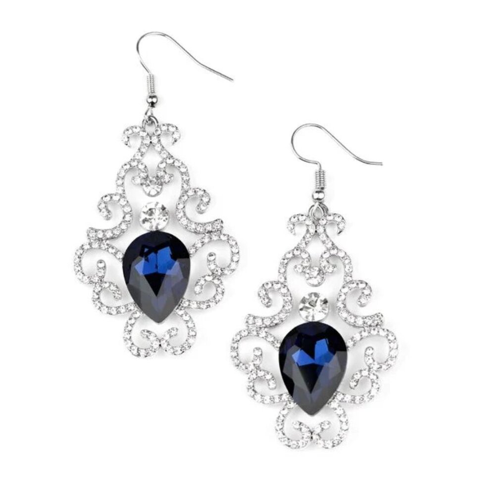 Paparazzi Happily Ever AFTERGLOW Blue Earrings